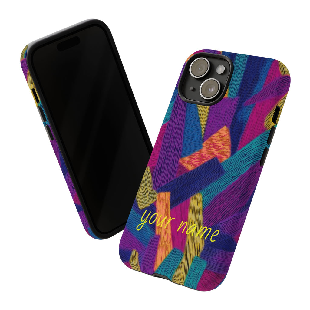 Personalized Colorful Abstract Phone Case — Custom 'your name' Design