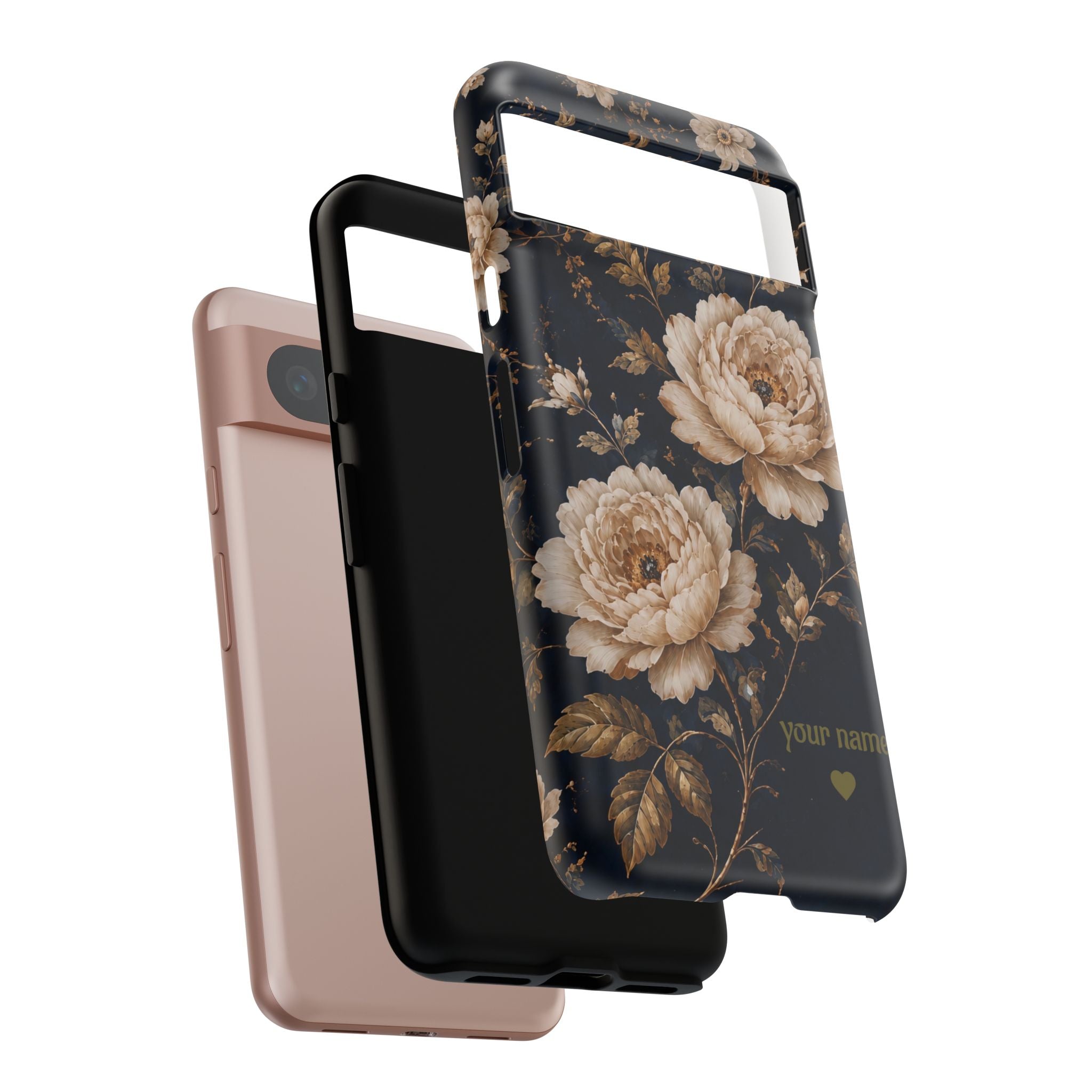 Floral Phone Case — Personalized Vintage Rose Protective Case