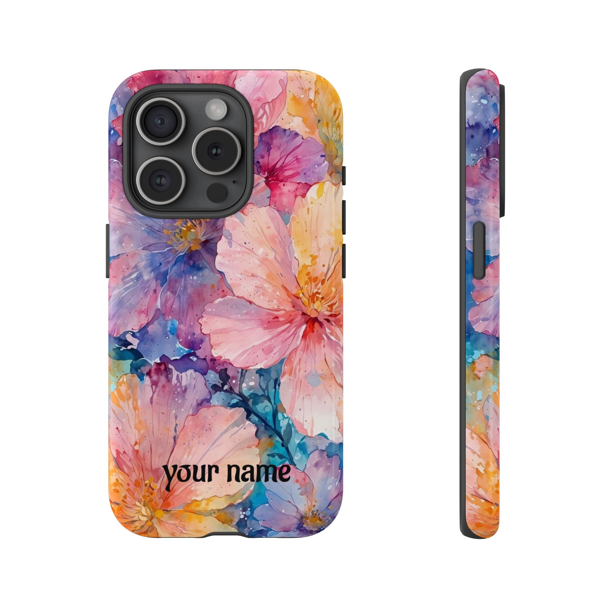 Floral  Tough Phone Case — Personalized 'your name' Garden Design