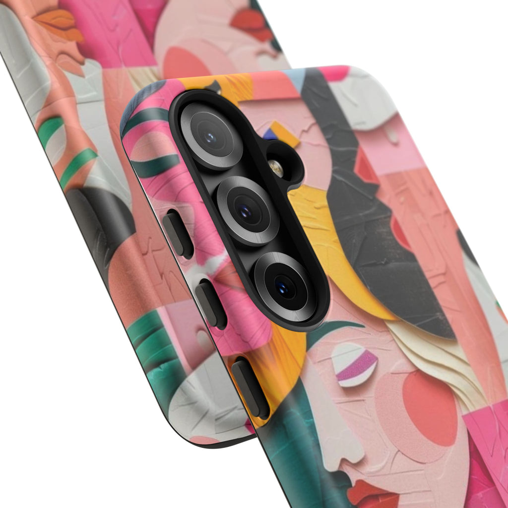 Abstract Faces Phone Case — Colorful Pop Art Personalized Tough Case