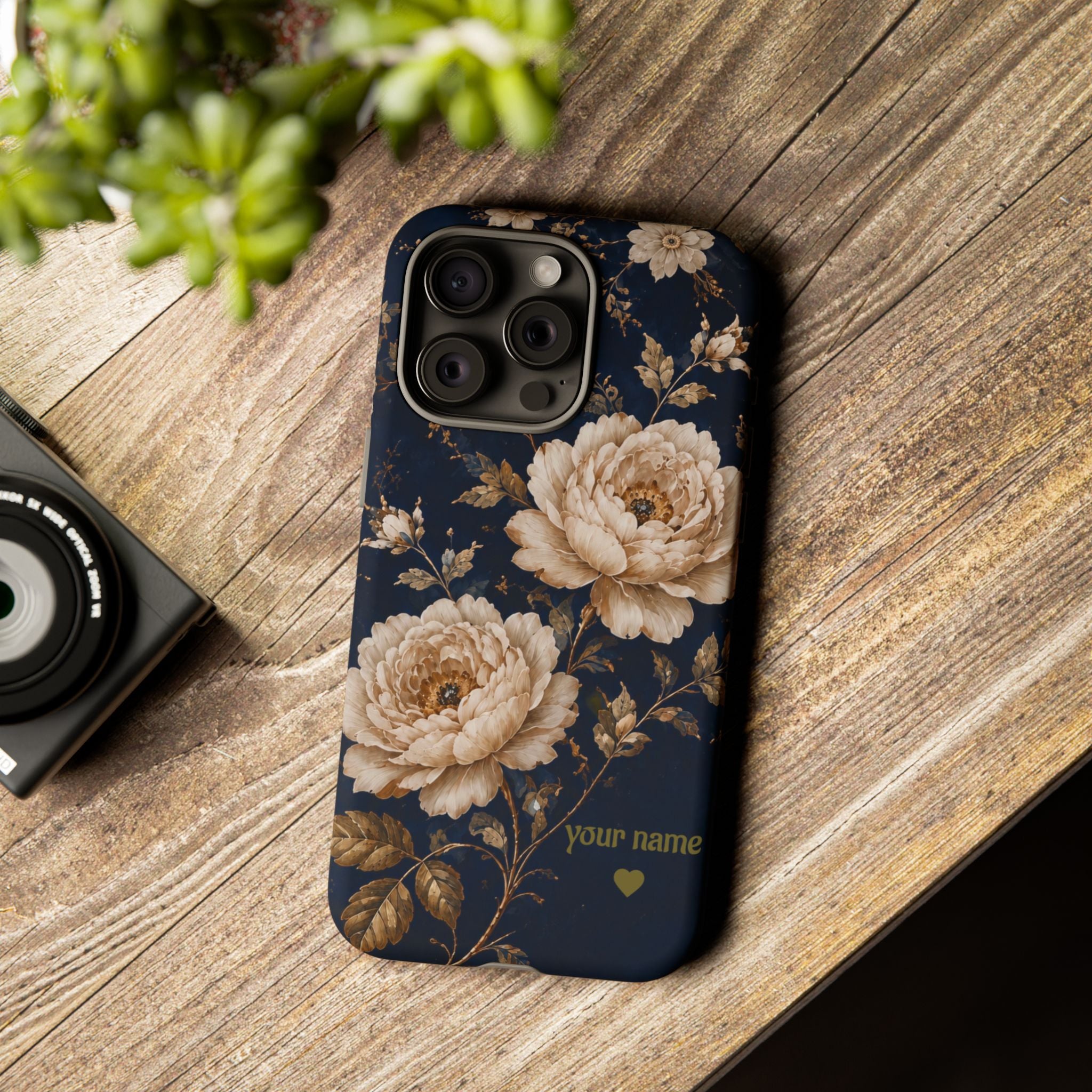 Floral Phone Case — Personalized Vintage Rose Protective Case