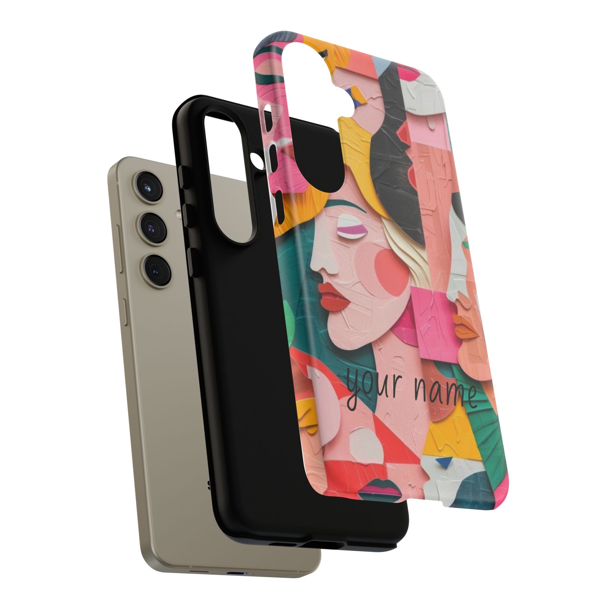 Abstract Faces Phone Case — Colorful Pop Art Personalized Tough Case