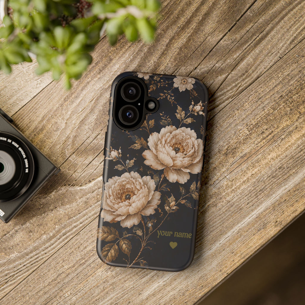 Floral Phone Case — Personalized Vintage Rose Protective Case