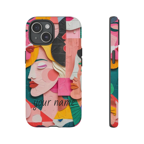 Abstract Faces Phone Case — Colorful Pop Art Personalized Tough Case