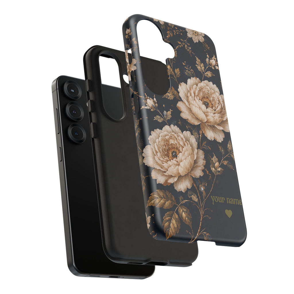 Floral Phone Case — Personalized Vintage Rose Protective Case