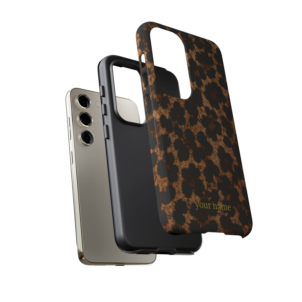 Leopard Print Phone Case — Personalized "your name" Monogram Tough Case