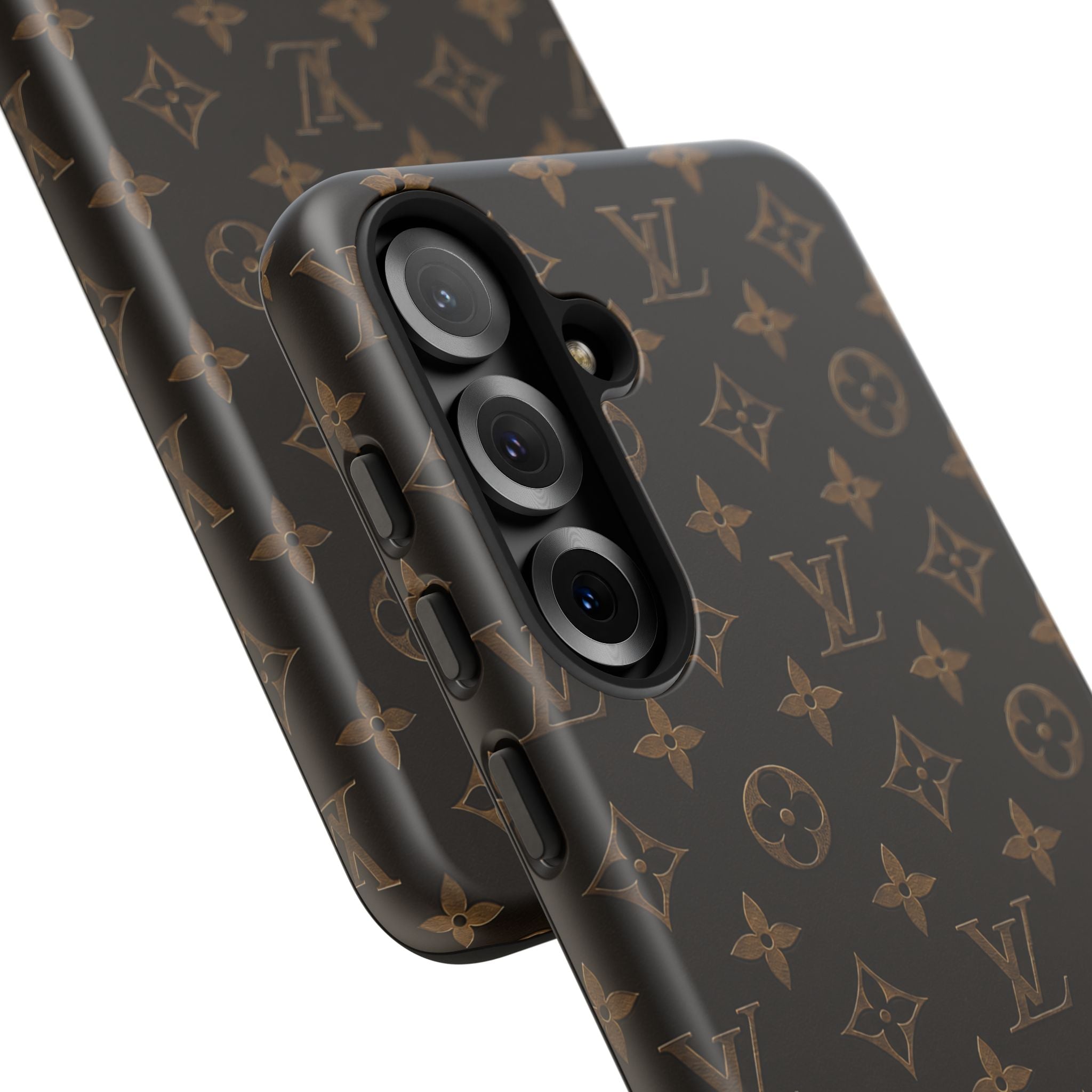 Luxury Monogram Phone Case — Customizable "your name" Brown Pattern