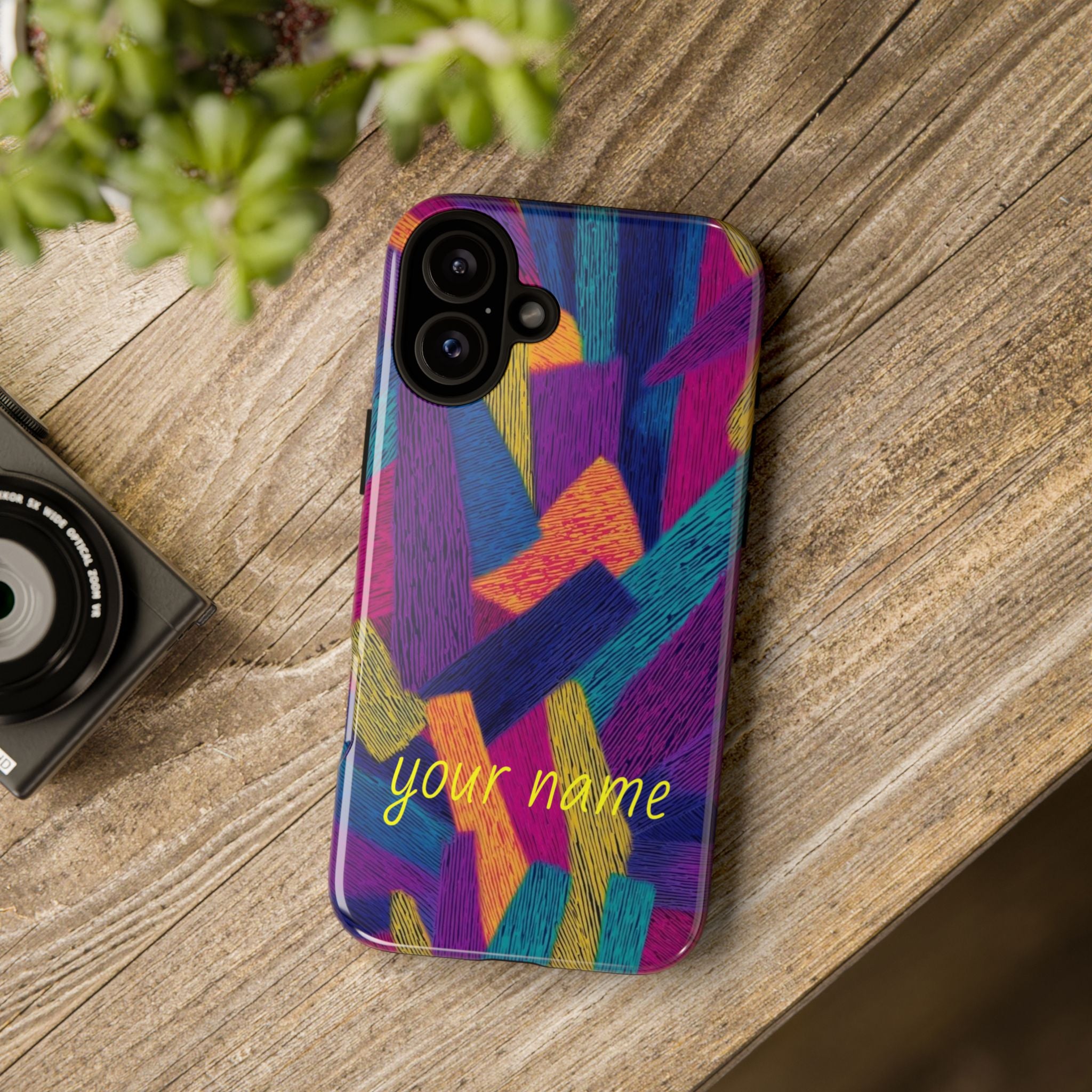 Personalized Colorful Abstract Phone Case — Custom 'your name' Design