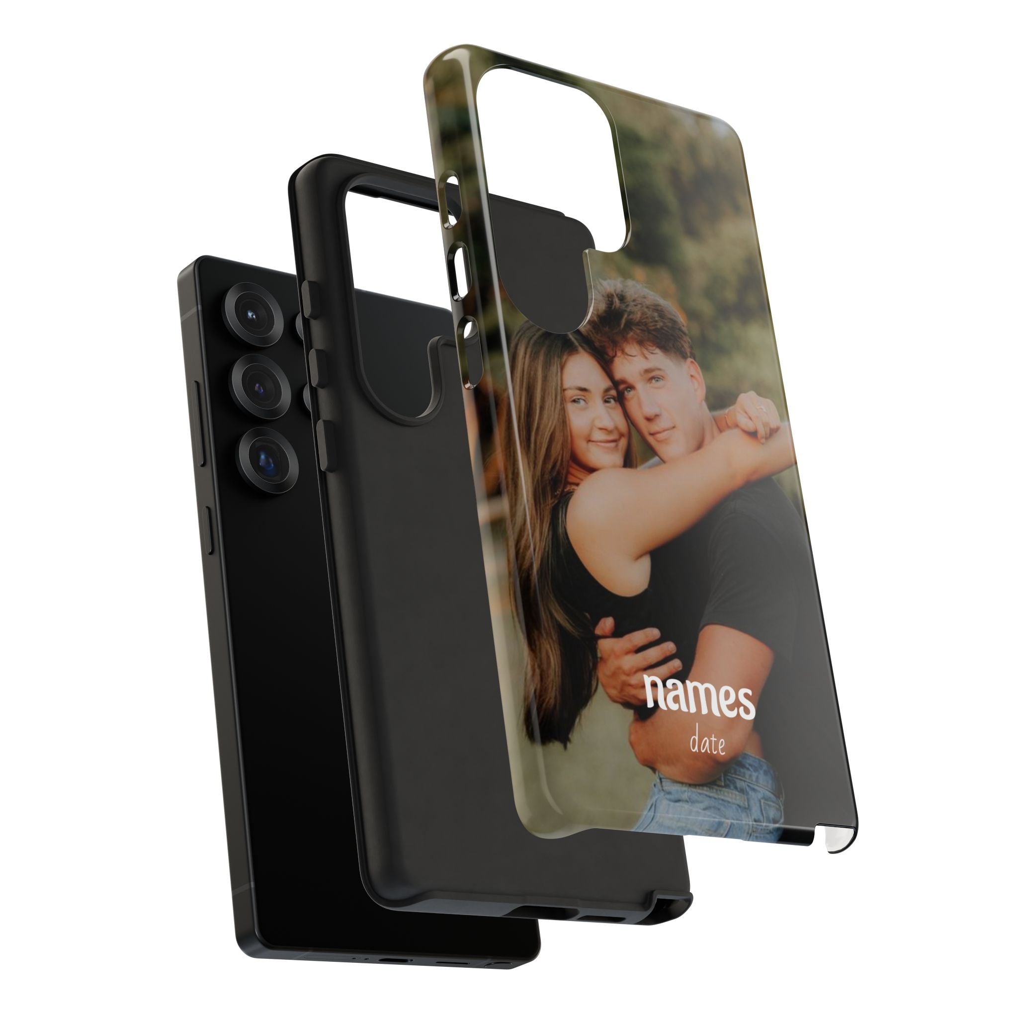Personalized Photo Phone Case — Custom Couple Name & Date