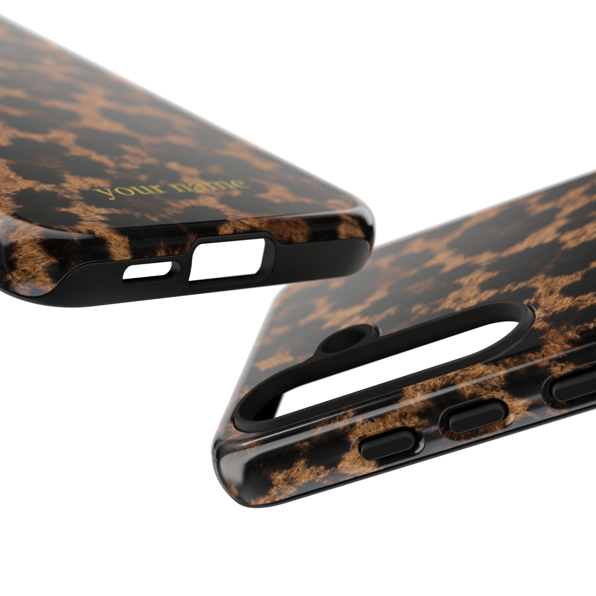 Leopard Print Phone Case — Personalized "your name" Monogram Tough Case