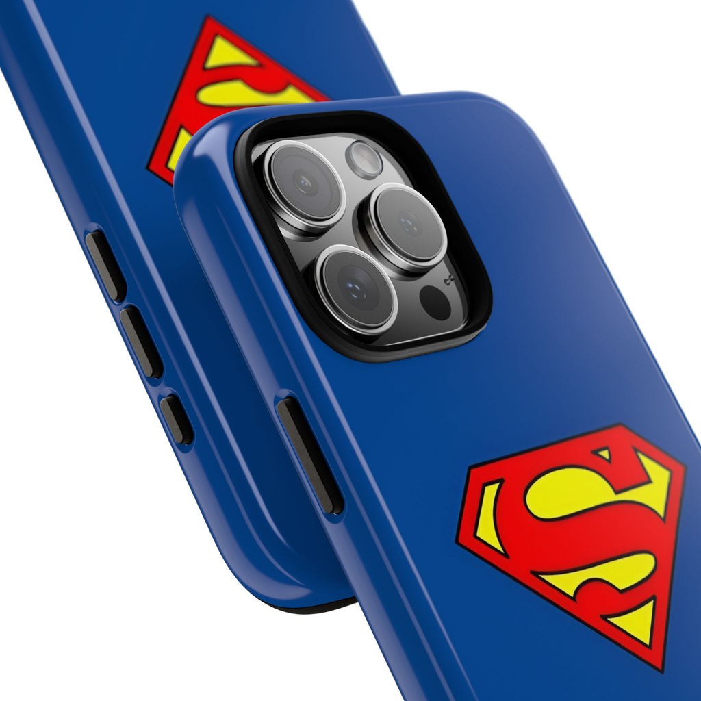 Personalized Superhero Phone Case — Custom Name Blue Protective Cover