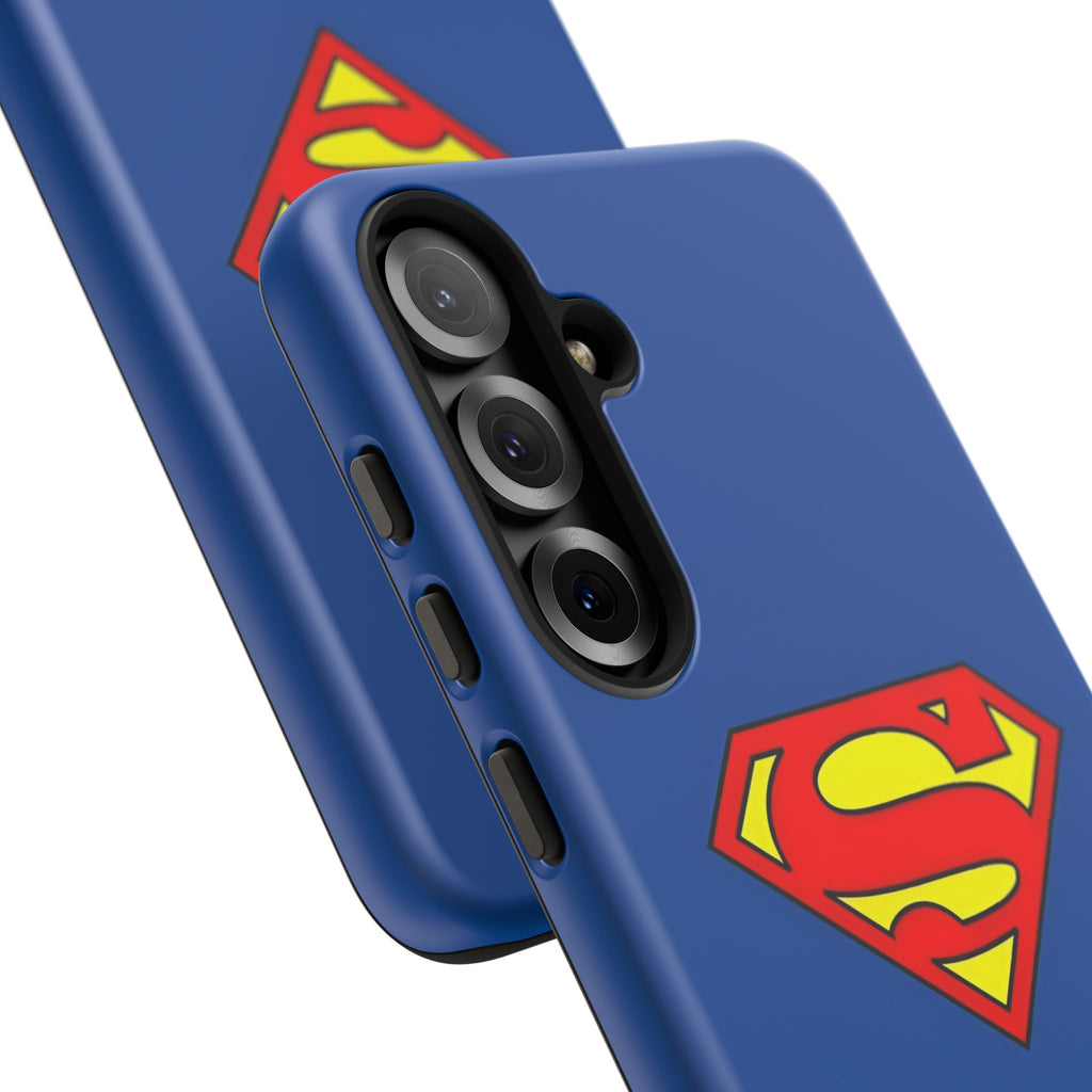 Personalized Superhero Phone Case — Custom Name Blue Protective Cover