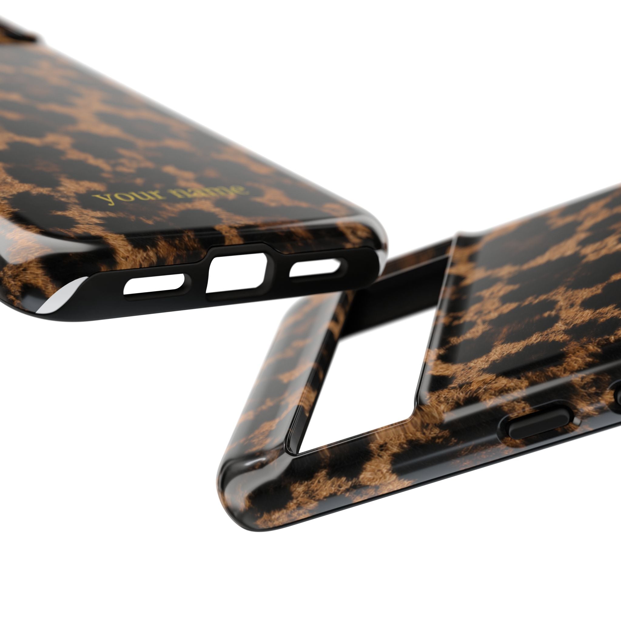 Leopard Print Phone Case — Personalized "your name" Monogram Tough Case