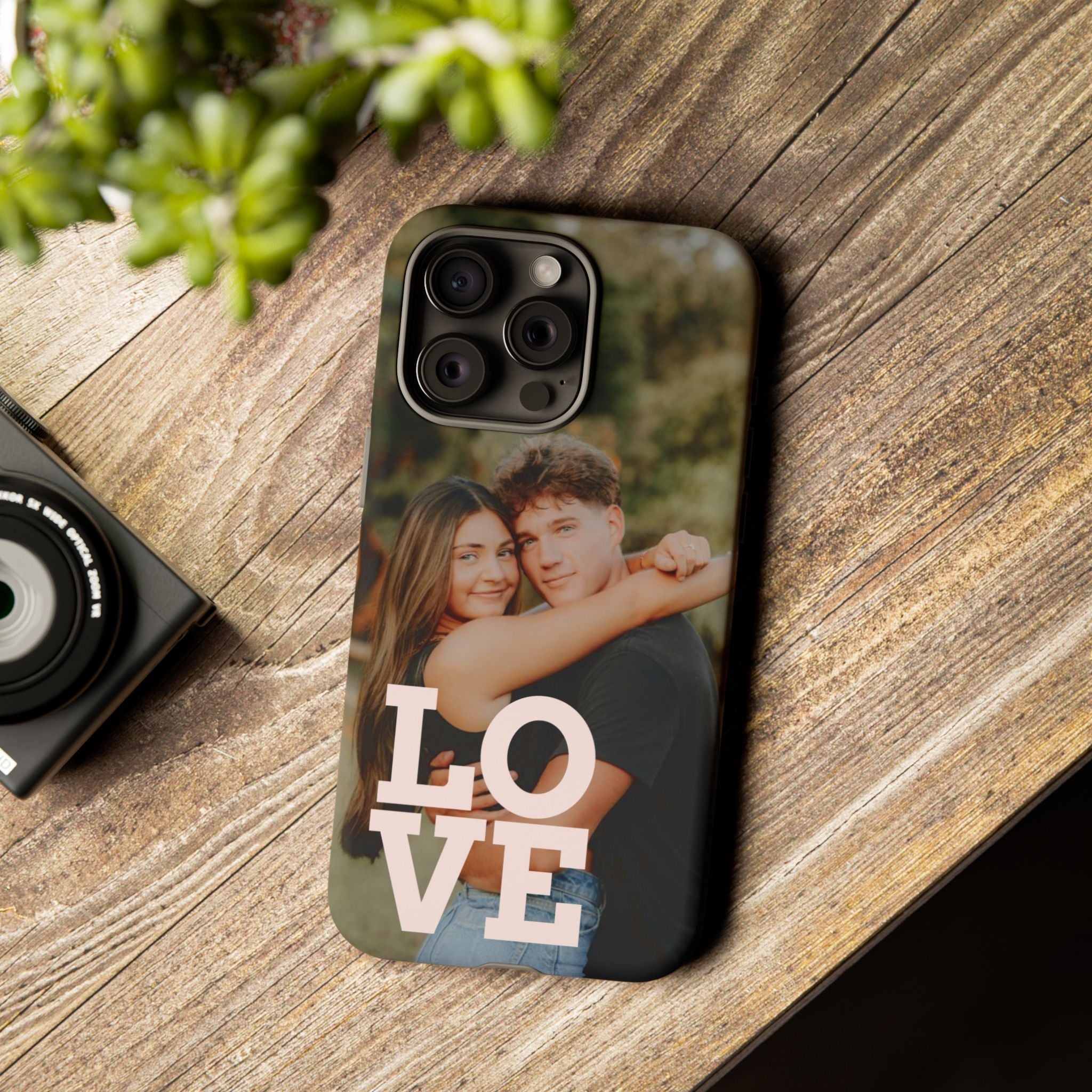 Personalized Photo Phone Case — 'LOVE' Couple Custom Tough Case