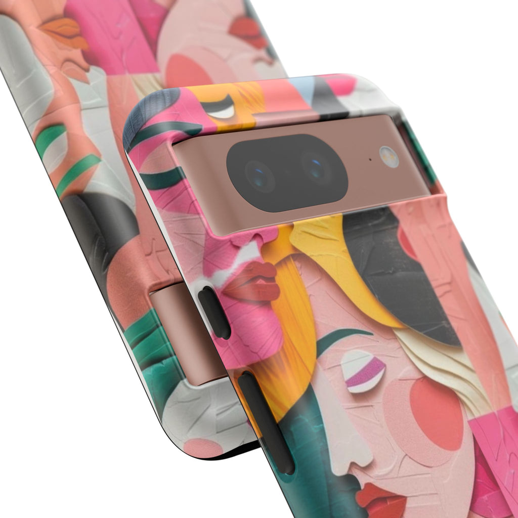 Abstract Faces Phone Case — Colorful Pop Art Personalized Tough Case