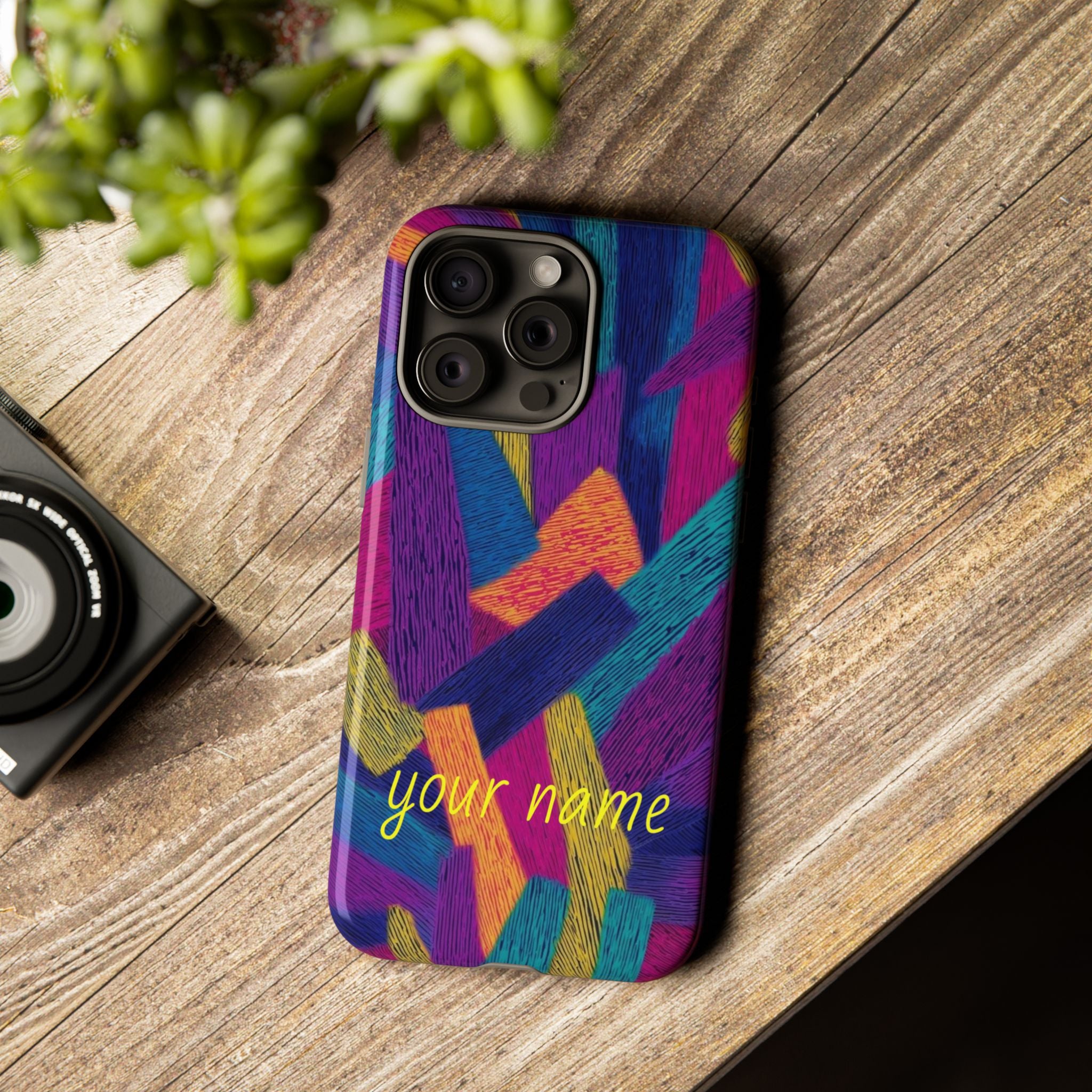 Personalized Colorful Abstract Phone Case — Custom 'your name' Design