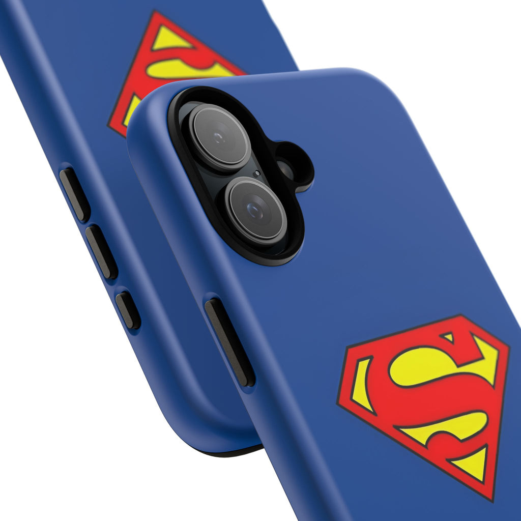 Personalized Superhero Phone Case — Custom Name Blue Protective Cover
