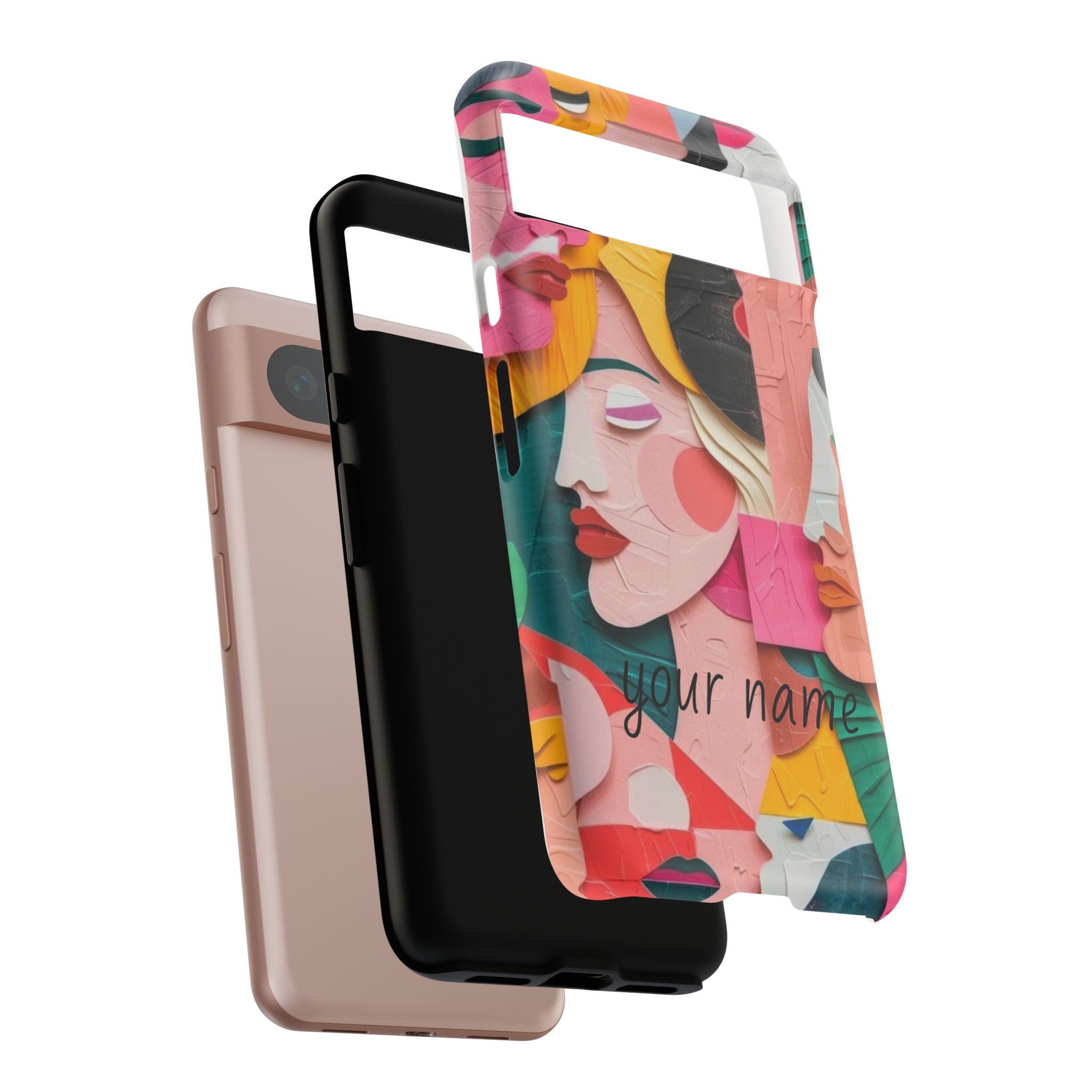 Abstract Faces Phone Case — Colorful Pop Art Personalized Tough Case
