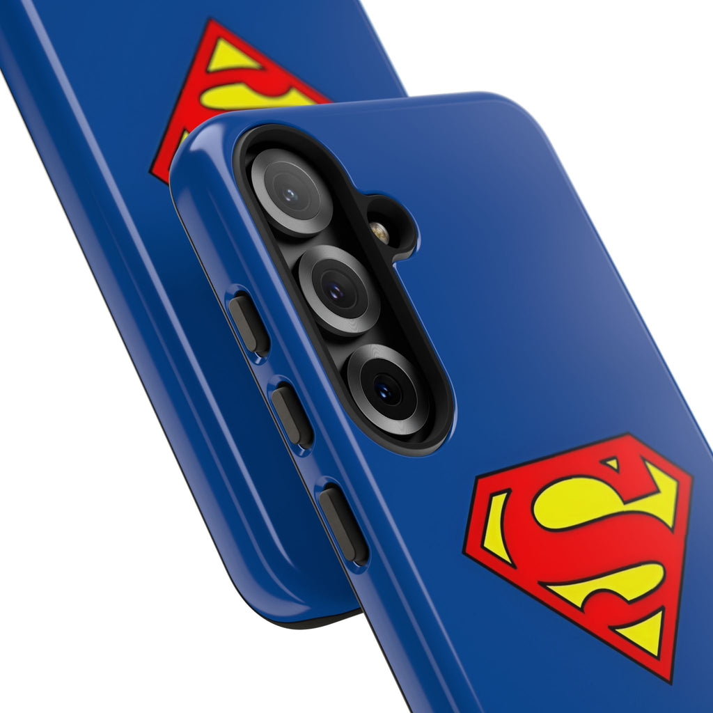 Personalized Superhero Phone Case — Custom Name Blue Protective Cover