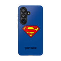 Personalized Superhero Phone Case — Custom Name Blue Protective Cover