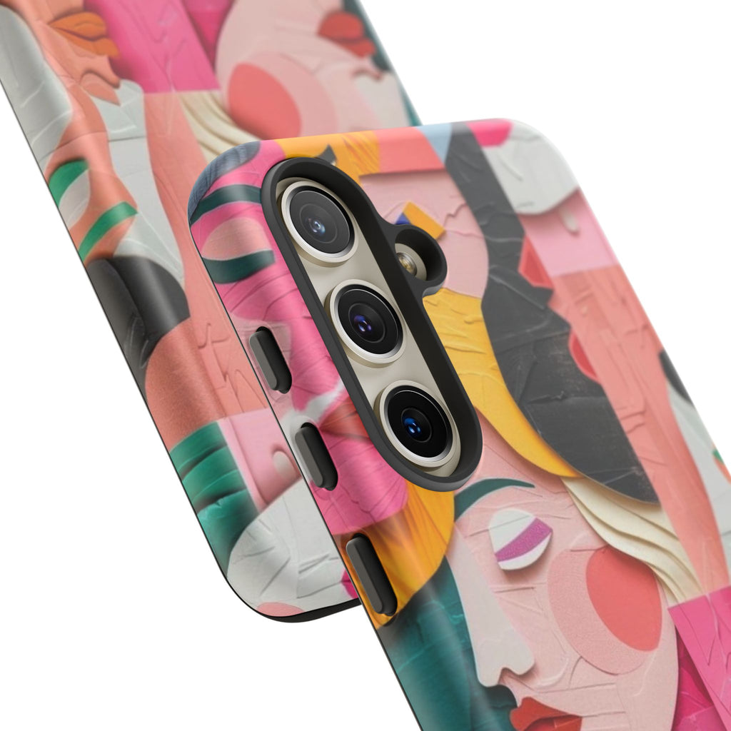 Abstract Faces Phone Case — Colorful Pop Art Personalized Tough Case