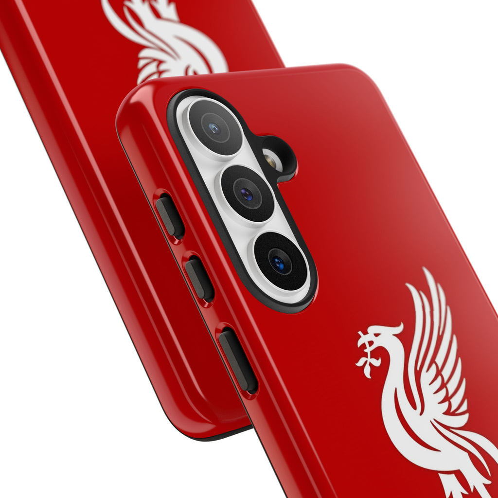 Personalized Red Phone Case — Liverbird Design with Custom Name