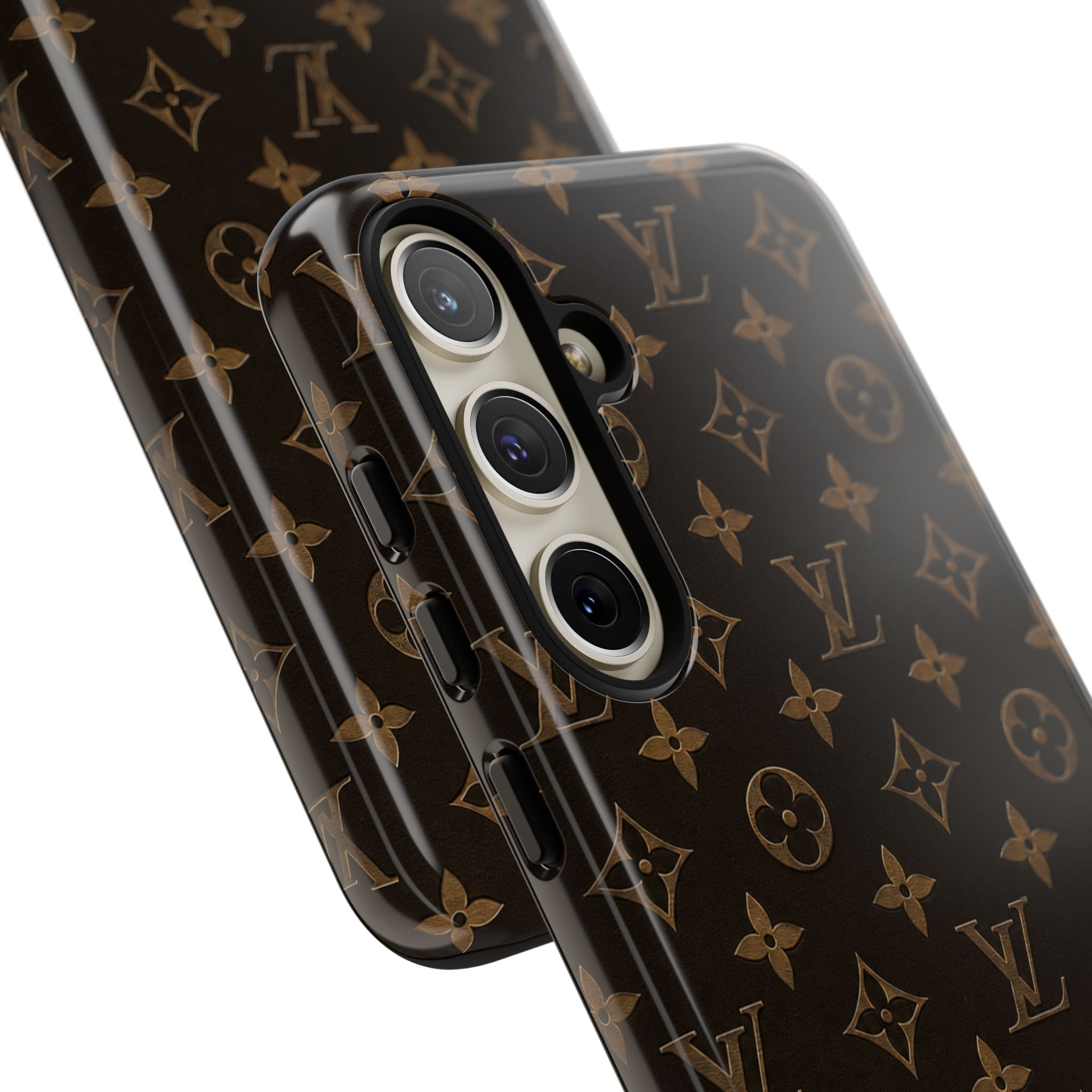 Luxury Monogram Phone Case — Customizable "your name" Brown Pattern