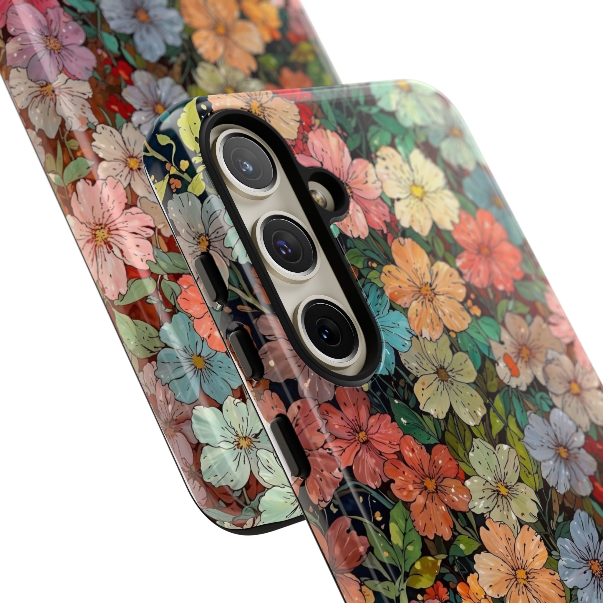 Floral Mosaic Tough Phone Case — Personalized 'your name' Garden Design