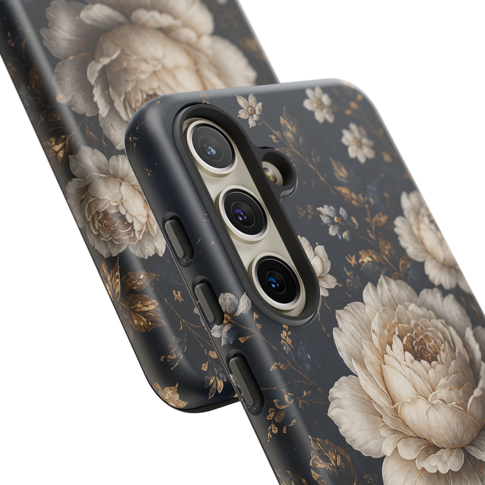 Floral Vintage Phone Case — Personalized "your name" Romantic Dark Peony