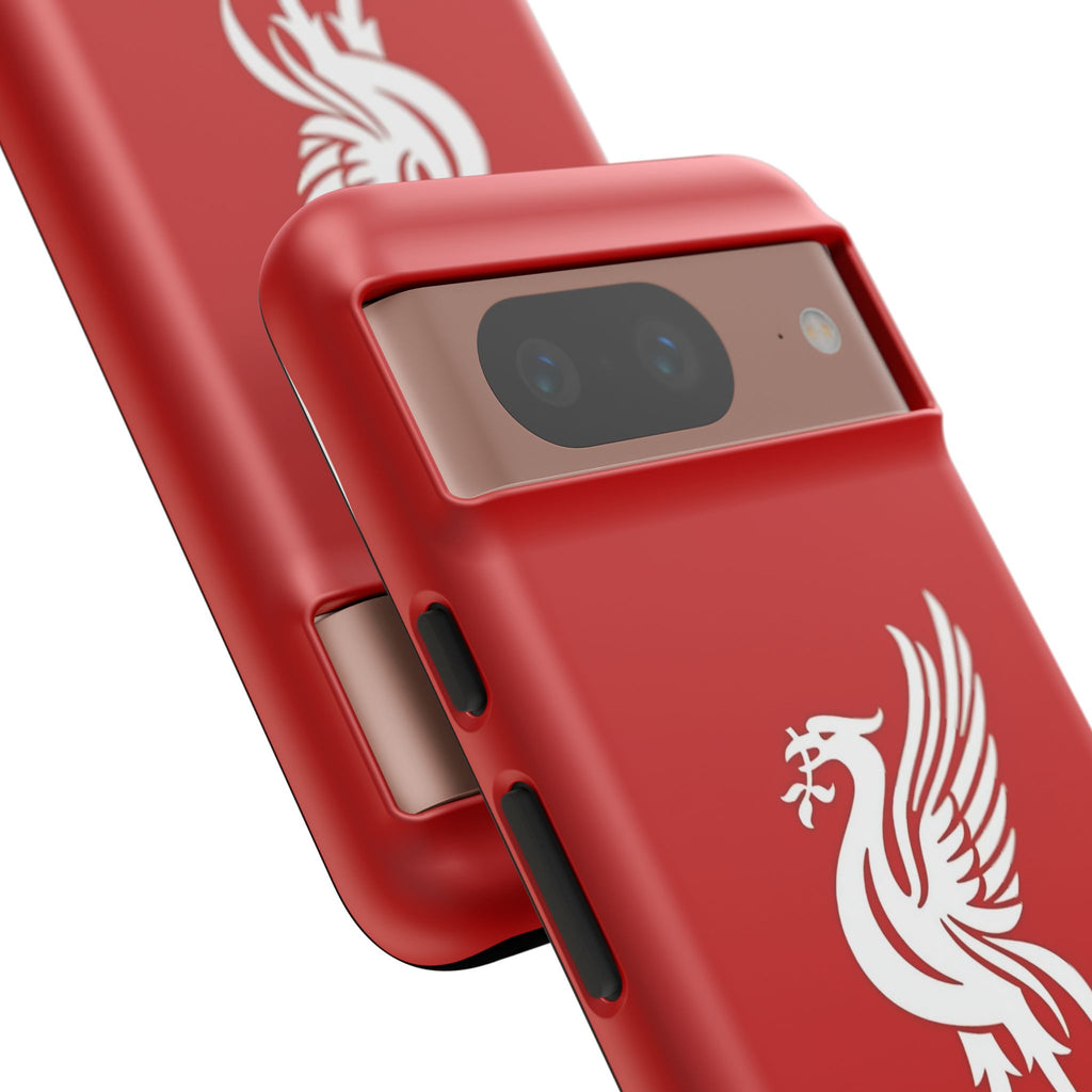 Personalized Red Phone Case — Liverbird Design with Custom Name