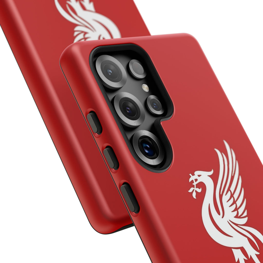 Personalized Red Phone Case — Liverbird Design with Custom Name
