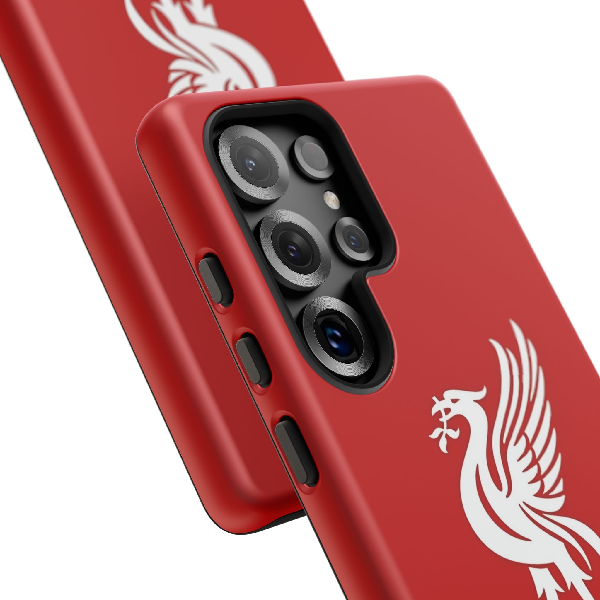 Personalized Red Phone Case — Liverbird Design with Custom Name