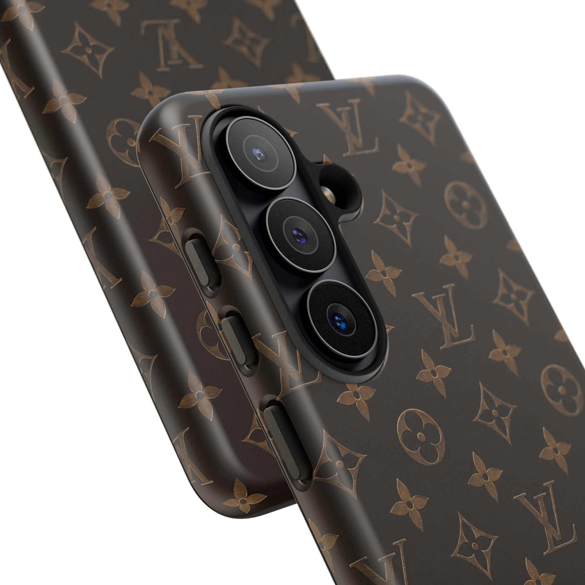 Luxury Monogram Phone Case — Customizable "your name" Brown Pattern
