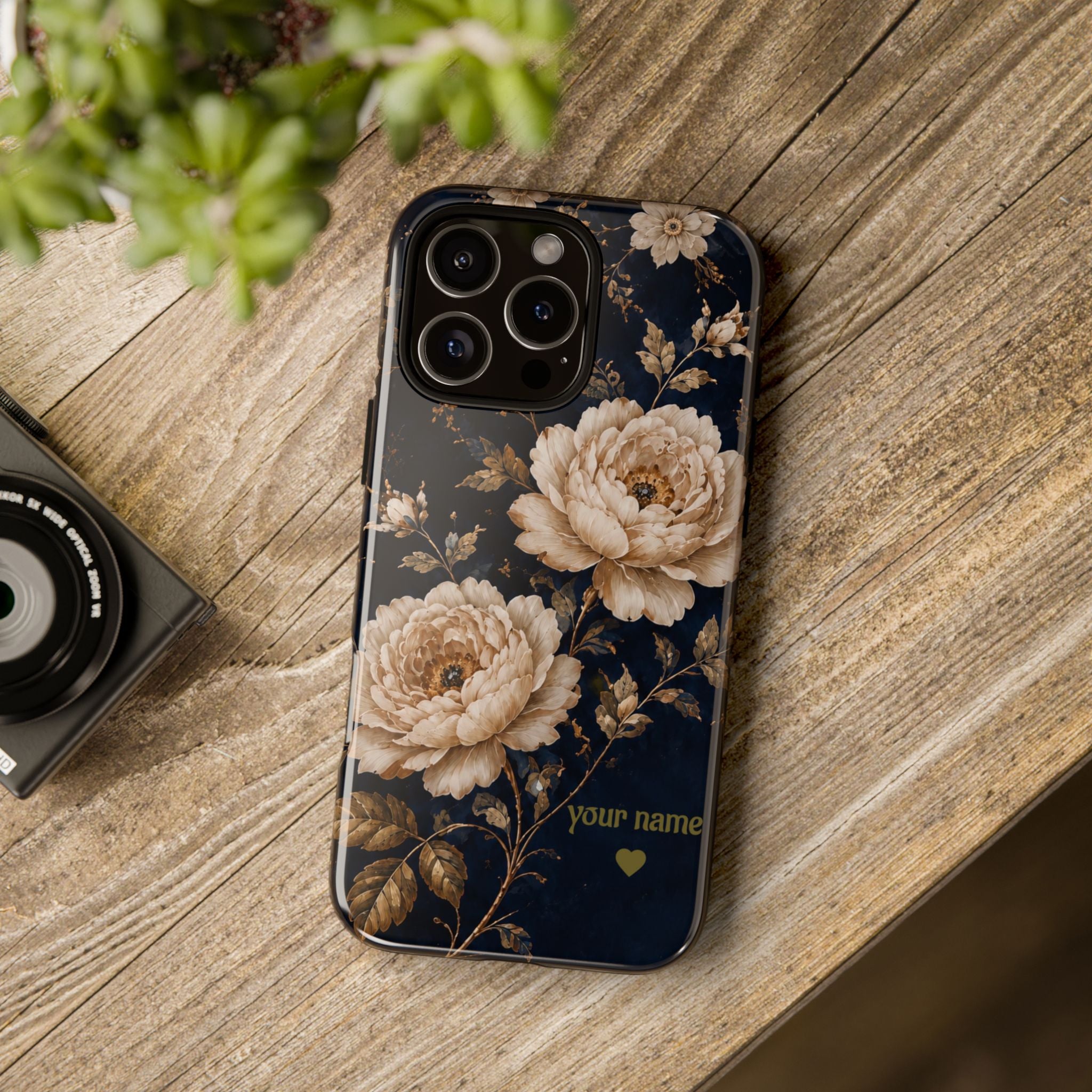 Floral Phone Case — Personalized Vintage Rose Protective Case