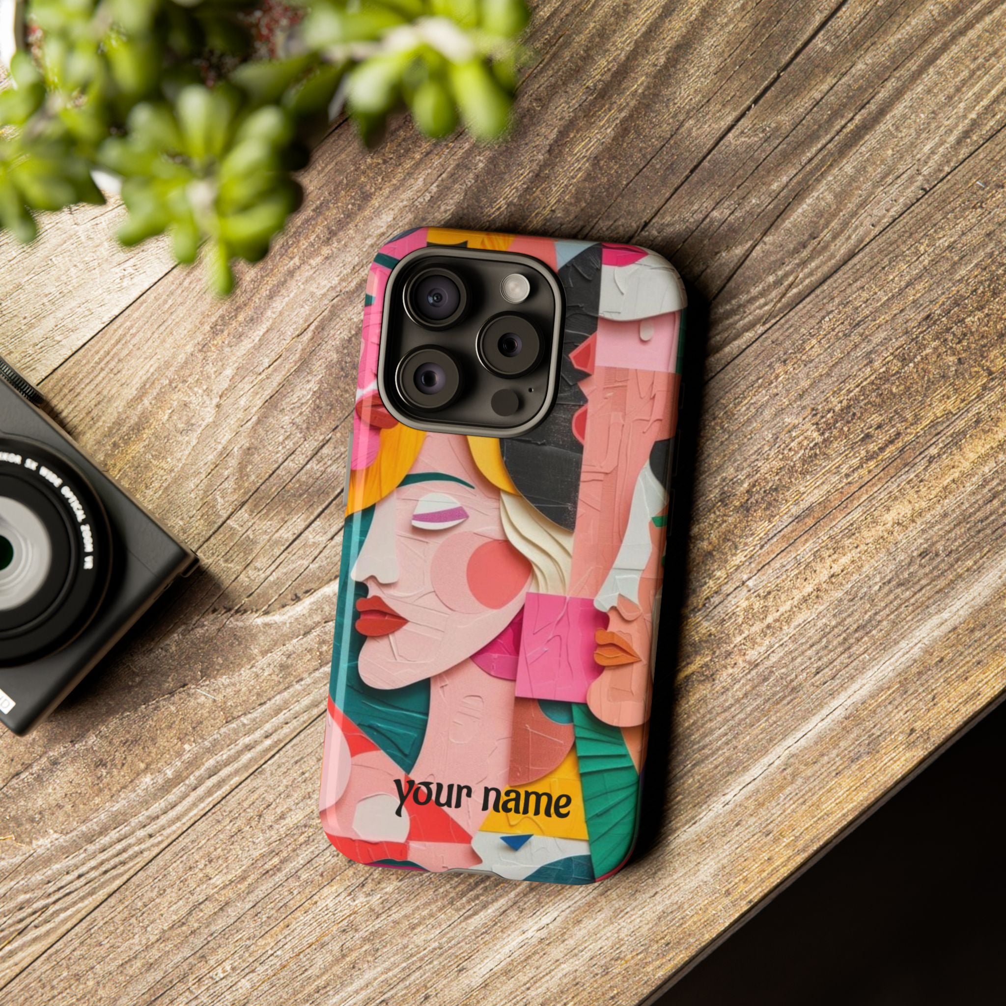 Abstract Faces Phone Case — Colorful Pop Art Personalized Tough Case