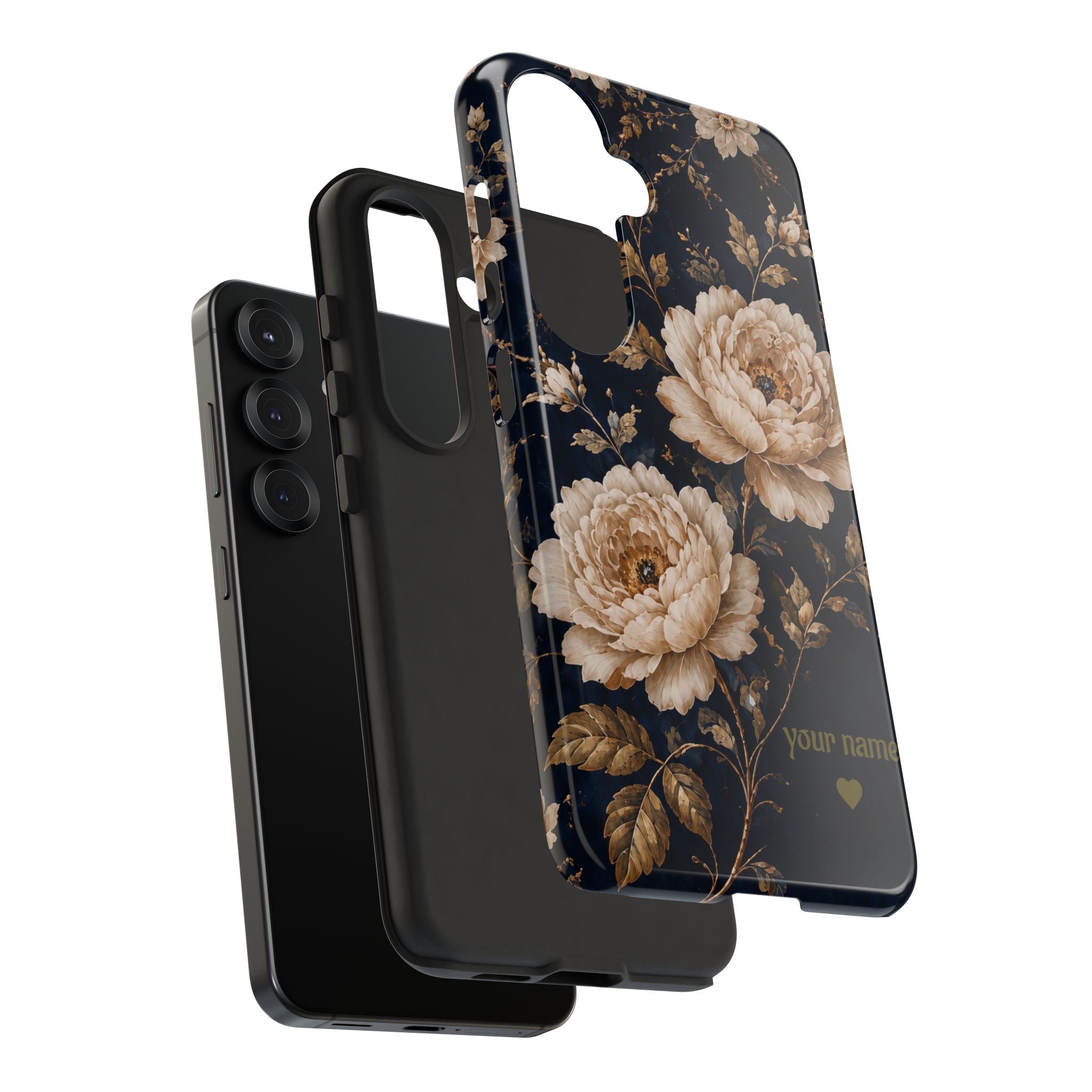 Floral Phone Case — Personalized Vintage Rose Protective Case