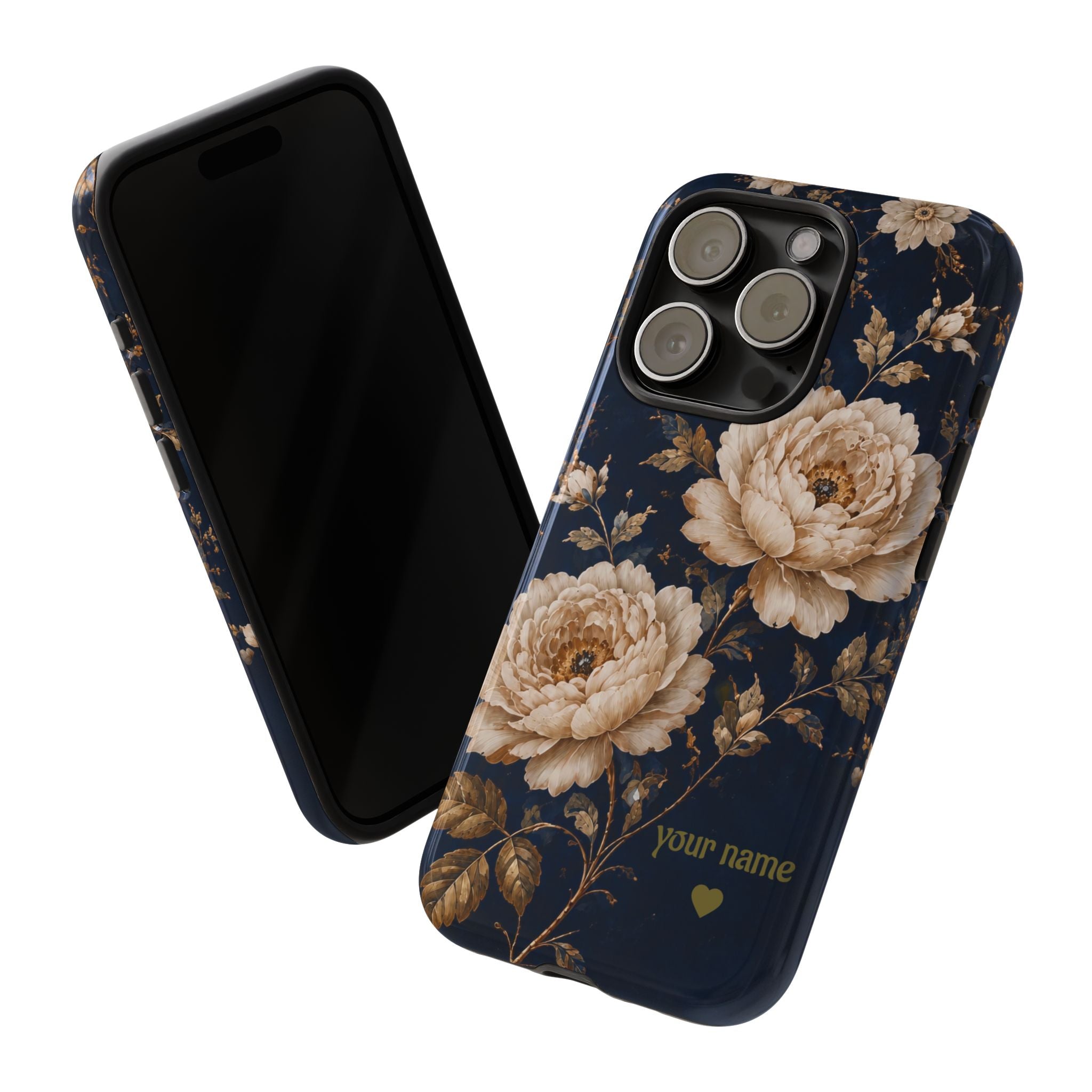 Floral Phone Case — Personalized Vintage Rose Protective Case