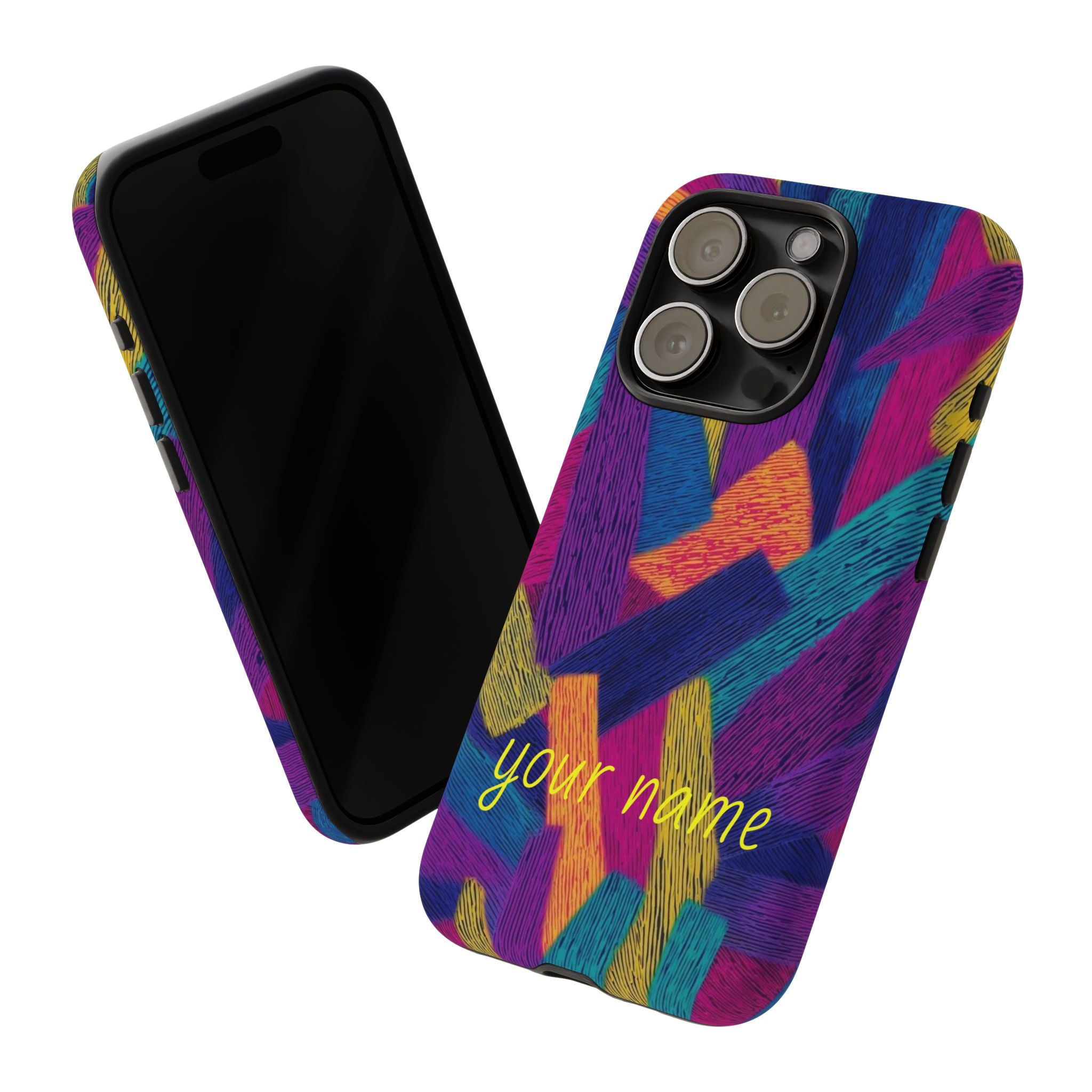 Personalized Colorful Abstract Phone Case — Custom 'your name' Design