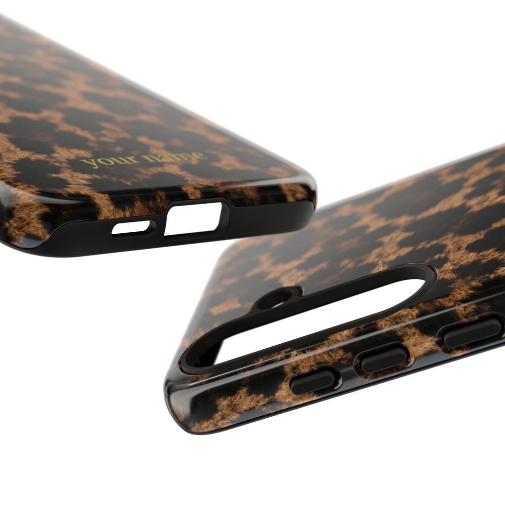 Leopard Print Phone Case — Personalized "your name" Monogram Tough Case