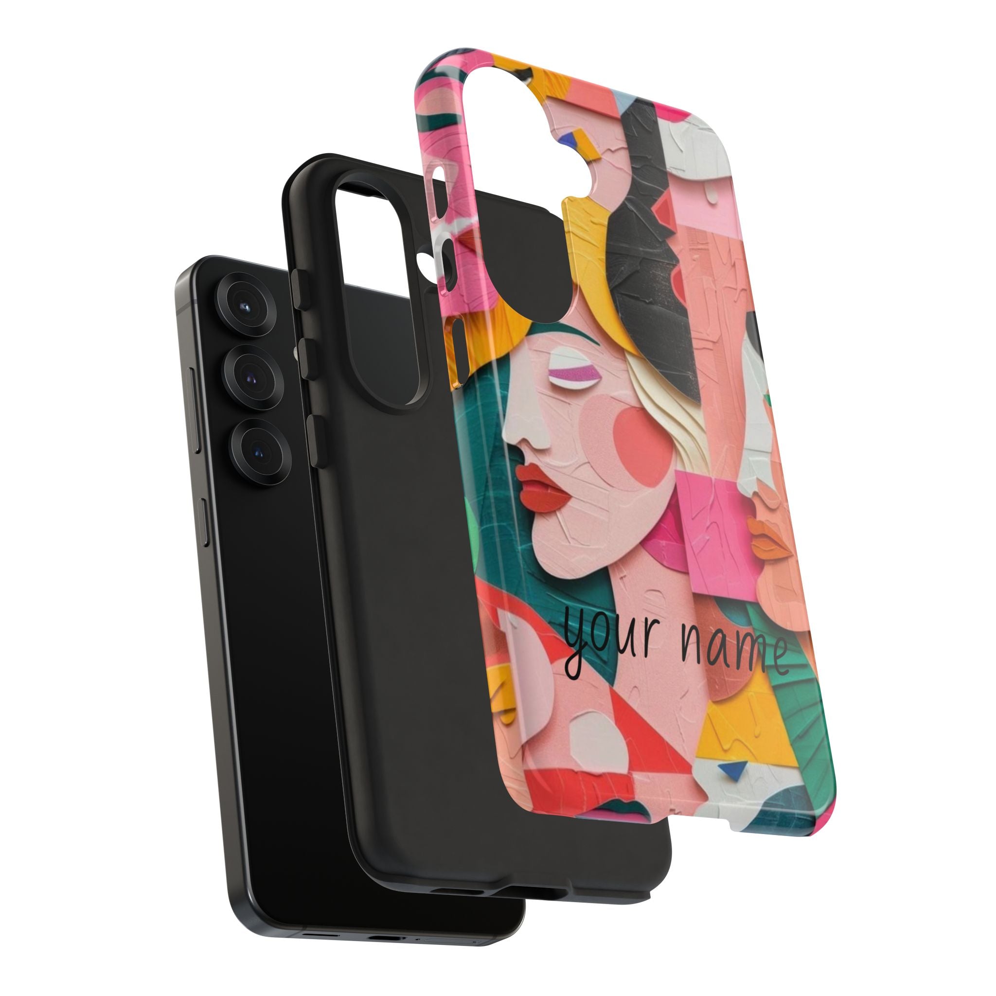 Abstract Faces Phone Case — Colorful Pop Art Personalized Tough Case