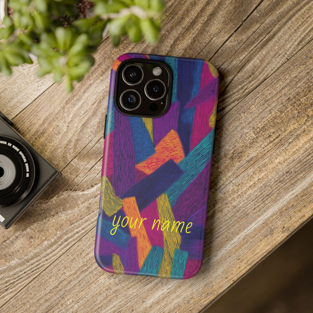 Personalized Colorful Abstract Phone Case — Custom 'your name' Design