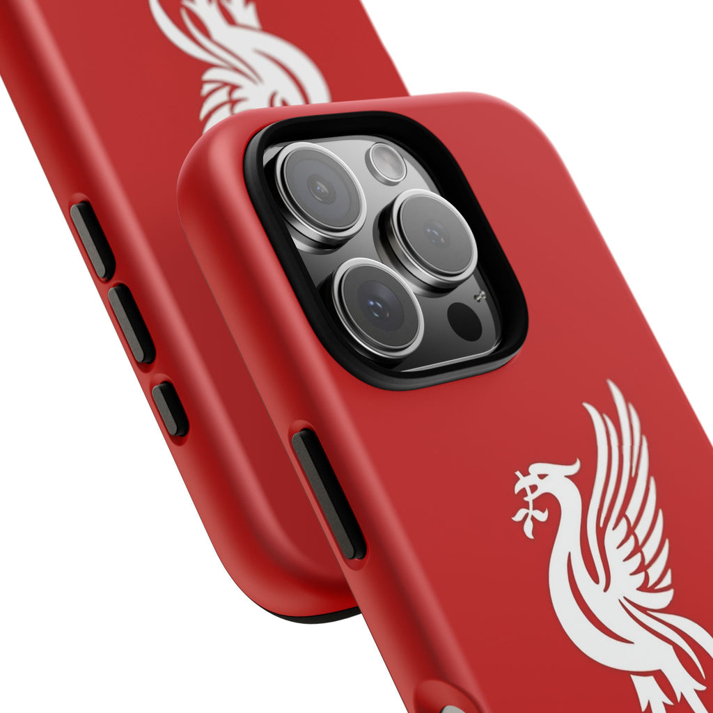 Personalized Red Phone Case — Liverbird Design with Custom Name