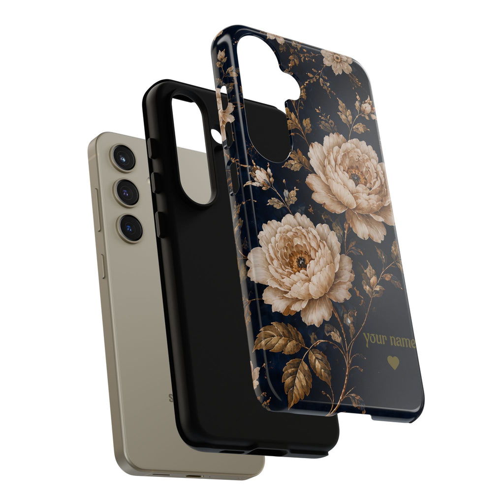 Floral Phone Case — Personalized Vintage Rose Protective Case