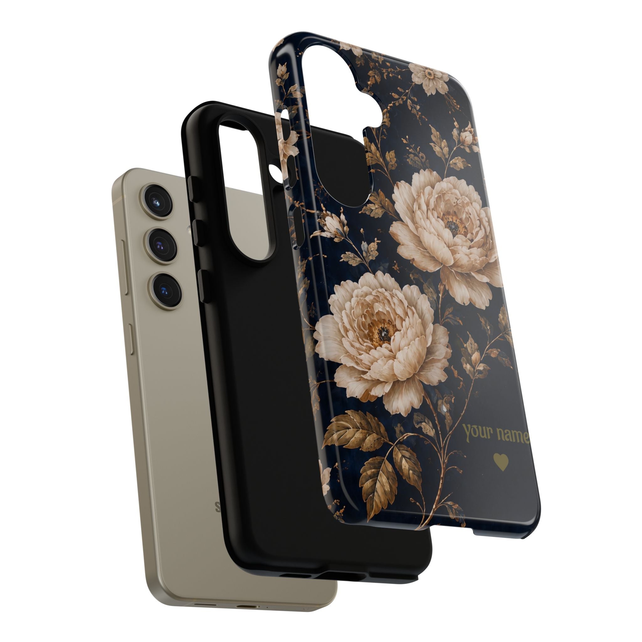 Floral Phone Case — Personalized Vintage Rose Protective Case