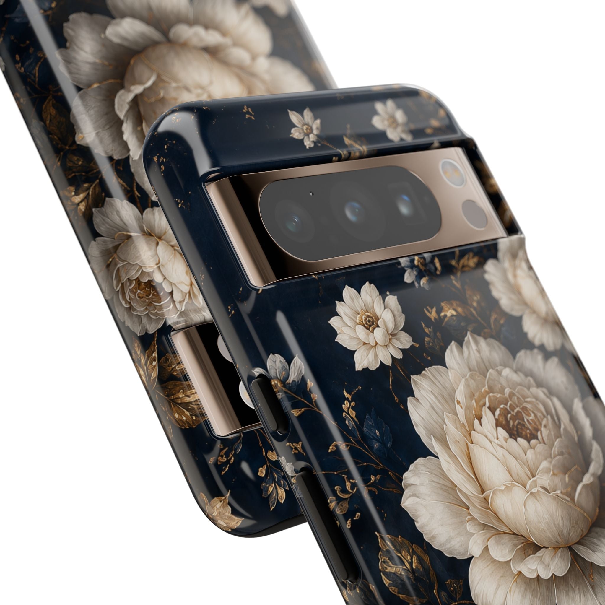 Floral Vintage Phone Case — Personalized "your name" Romantic Dark Peony