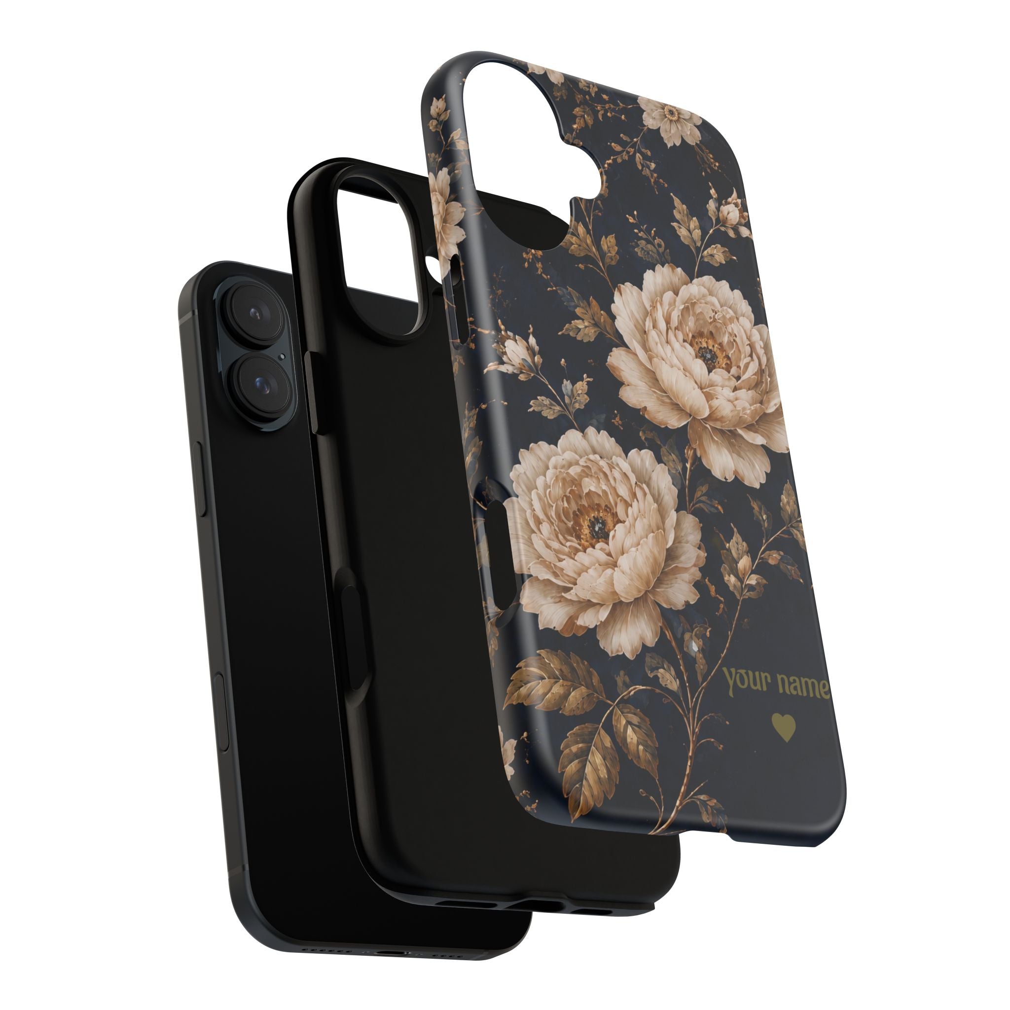 Floral Phone Case — Personalized Vintage Rose Protective Case
