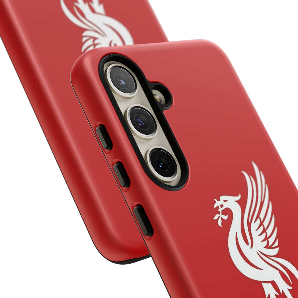 Personalized Red Phone Case — Liverbird Design with Custom Name