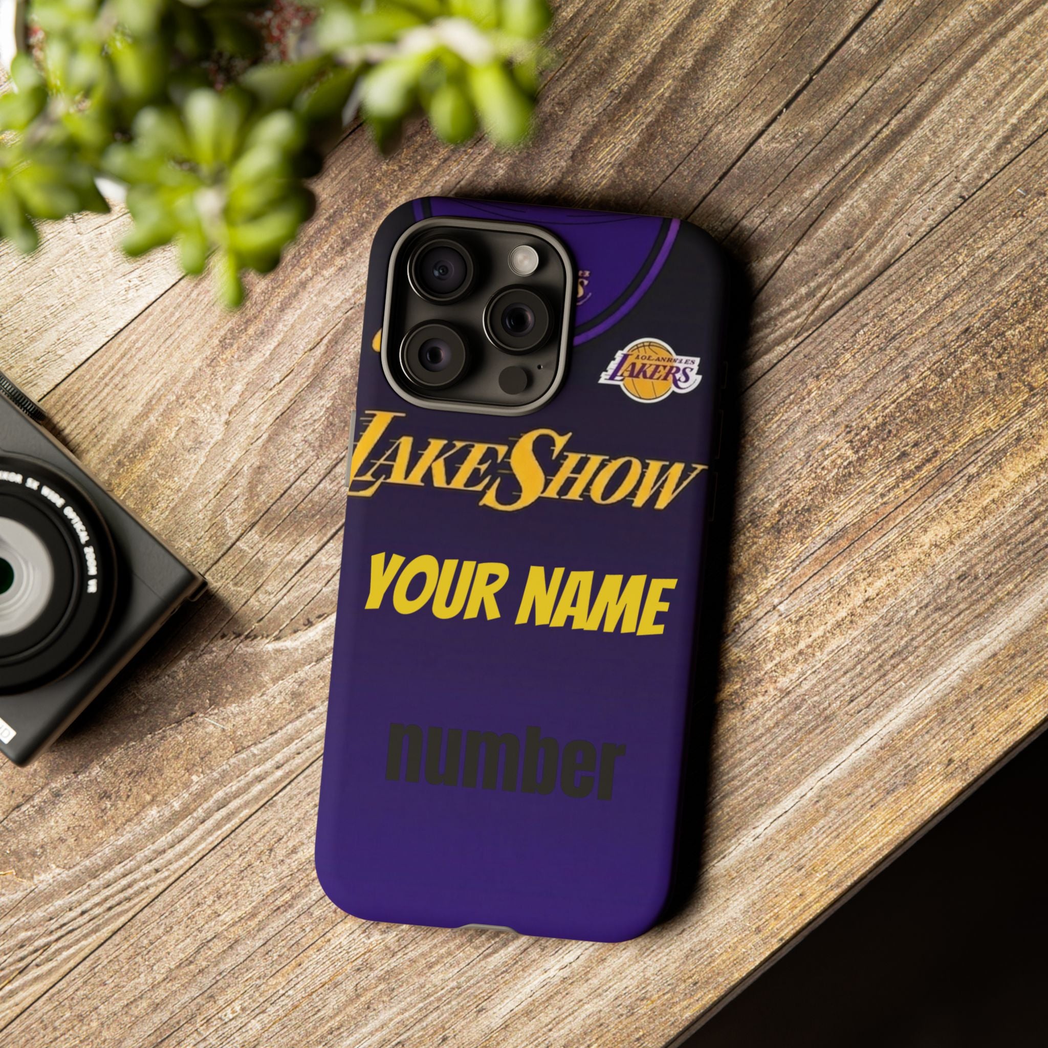 NBA Personalized Phone Case — Custom Name & Number Lakers Tribute