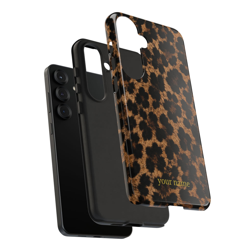 Leopard Print Phone Case — Personalized "your name" Monogram Tough Case