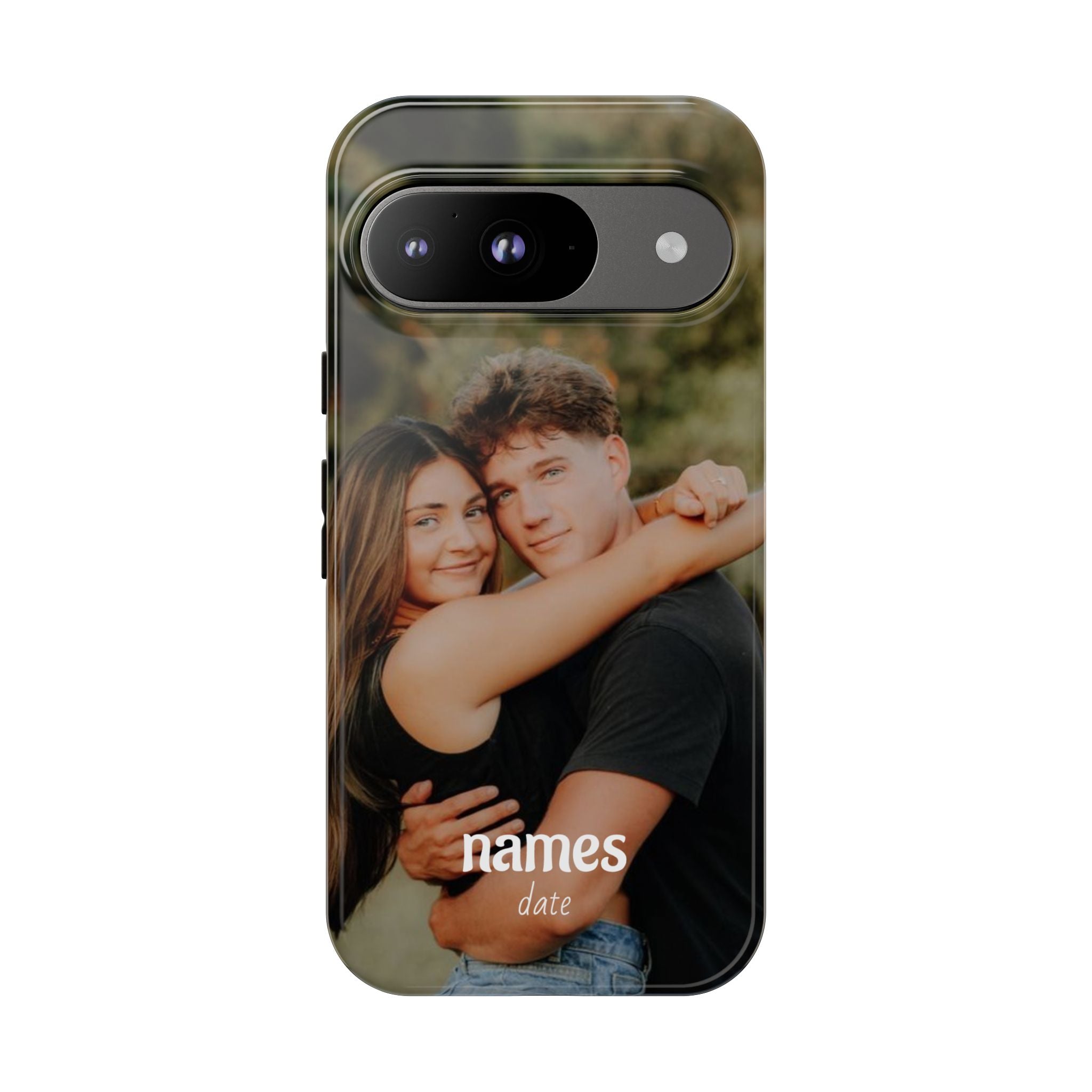 Personalized Photo Phone Case — Custom Couple Name & Date